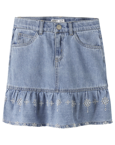 Name It - NKFHallie Nederdel - Light Blue Denim/ Anglaise